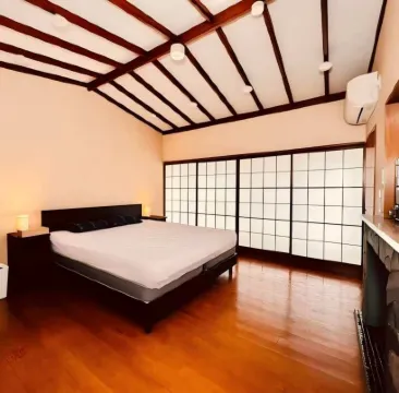 Japanese garden under Mt. Fuji