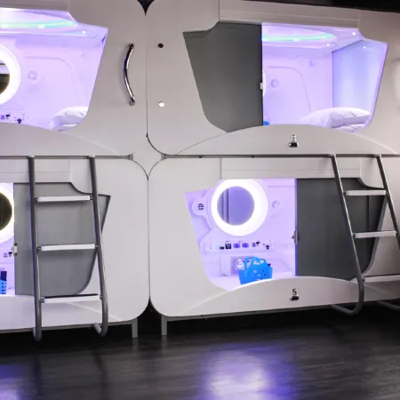 Hey Bear Capsule Hotel (Xinbei Taipei Bridge Metro Station) Отели рядом с достопримечательностью «Guangfu Gong Temple»