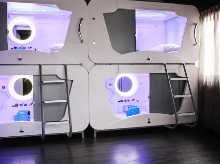 Hey Bear Capsule Hotel (Xinbei Taipei Bridge Metro Station) Отели рядом с достопримечательностью «Yonglian Temple»