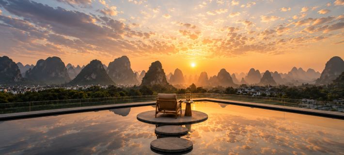 Yangshuo·JUE | AWAKENING • Viewing Guilin Landscape • Garden Pool • Resort Mansion Hotels in Yangshuo