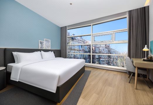 베이징 중관촌 인근 현대적인 거리 풍경