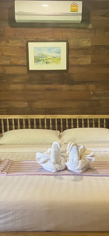 บ้านไม้มาตรฐานพร้อมเครื่องปรับอากาศ