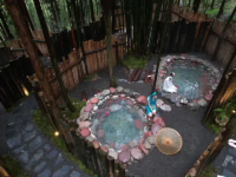 Yingjing, Ya'an. ink painting. Hot Spring Valley, Huaxi District Hotels in Yingjing