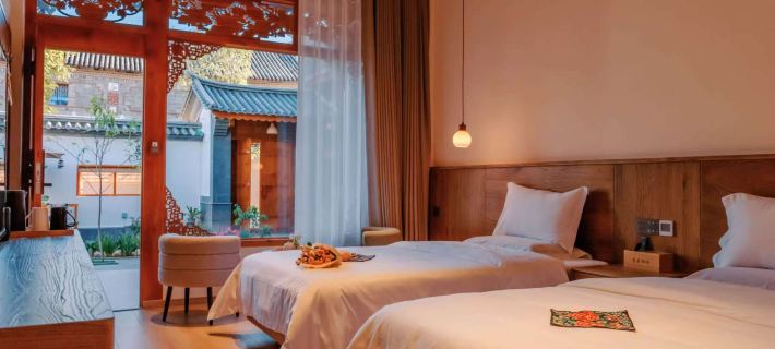 Lianyun Retreat・Huajian Hollow Moonview Log Elegant Holiday Stay (East Lotus Branch) Hotele w: Autonomiczny Powiat Weishan Yi i Hui