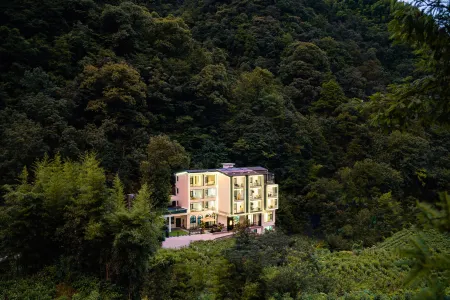 Qing ink Tea Garden pleasant color designer air infinity pool mountain luxury beauty night Отели рядом с достопримечательностью «Jiulongxia Scenic Area»