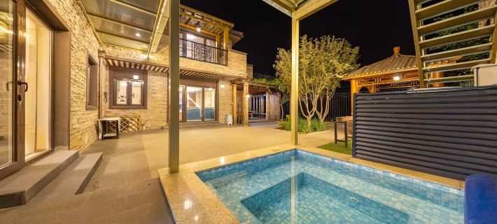 Gubei Water Town · Outdoor Private Hot Spring · Cuilu Mountain Residence Party Villa Pekin otelleri