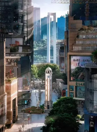 Kongshanxia · NONE Two Room Suite Holiday Homestay（Hongyadong Jiefangbei Pedestrian Street） Отели рядом с достопримечательностью «Chongqing Technology and Business University»