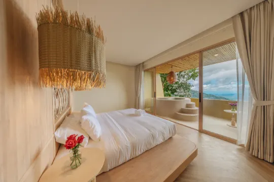 ห้องพักวิวพระอาทิตย์ตกพร้อมอ่างจากุซซี่