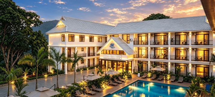 NAMKHAN SCENIC HOTEL (Free pick-up by pre-booking | Shuttle to Night Market & Royal Palace) ルアン・パバーンのホテル