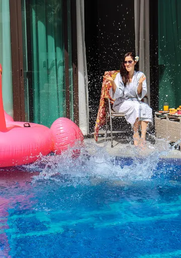 ห้องดีลักซ์พร้อมทางเข้าสระว่ายน้ำ