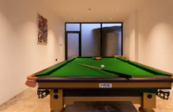 Experience the breathtaking panorama of snow-capped mountains in a luxurious villa.