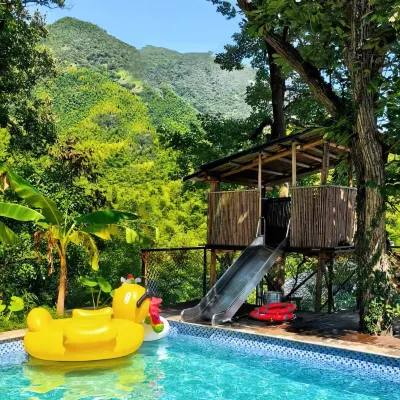Youxing Mountain House · Misty Bamboo Sea · Swimming Pool Creek Tracing Family Boutique Stay Hotels near Luniao Mountain
