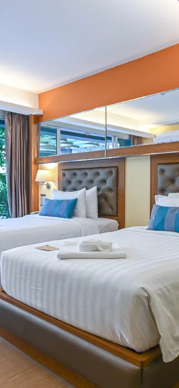 เชื่อมกับสระว่ายน้ำ เตียงใหญ่หรือเตียงทวิน