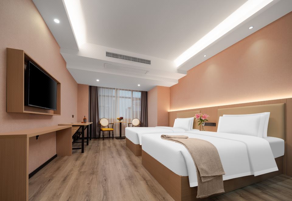 창사 마창 지하철역 인근 상업 지구 야경