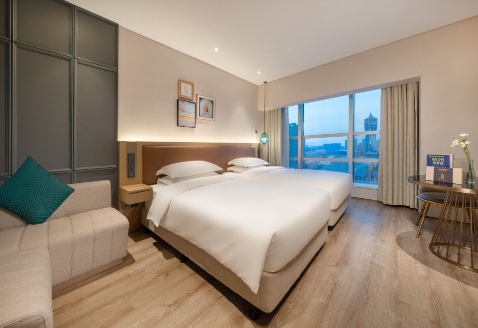 항저우 호텔의 현대적인 로비 전경