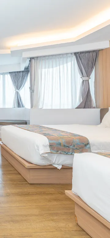 ห้องพักวิวเมืองชั้นสูง เตียงคู่