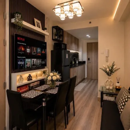 Modern Black 1BR Pool View w/ Netflix | Shore Pasay Near Mall of Asia