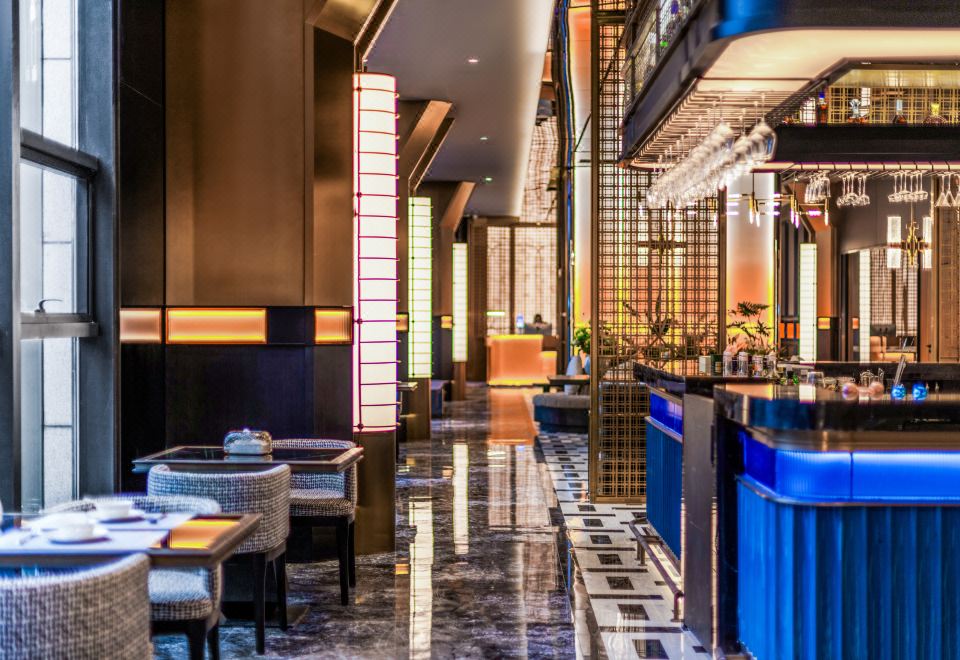 윤보 리징 호텔의 침실 전경