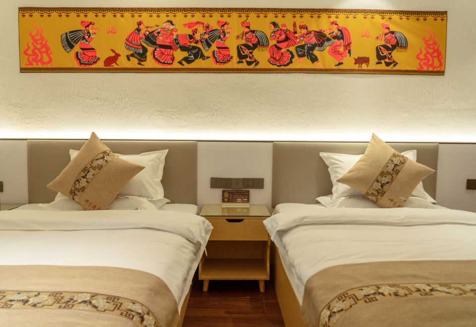 가구 호텔의 깔끔하고 모던한 객실 내부 이미지