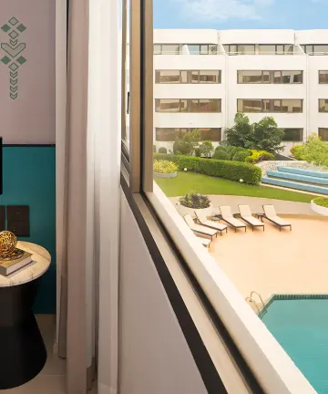 ห้องพรีเมียร์วิวสระว่ายน้ำเตียงคู่