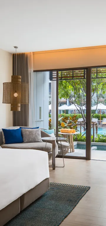 ห้องพักเชื่อมกับสระว่ายน้ำ 2 เตียงเดี่ยว