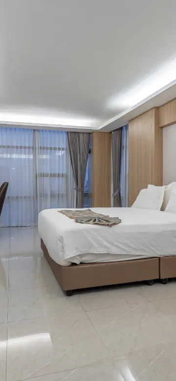 ห้องดีลักซ์เตียงใหญ่สำหรับธุรกิจ วิวเมืองจากชั้นสูง