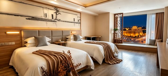 Yunshang Qingju Hotel (Xi'an Bell Tower City Wall Yongningmen Subway Station Branch) Ξενοδοχεία στην πόλη Σιάν