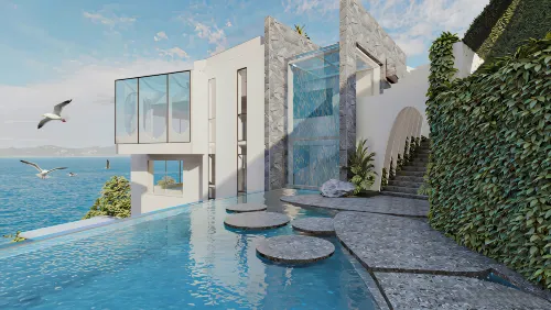 Water flows in moon Hotel
