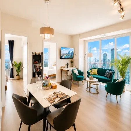 DT CN tower 3BR2BA Lake View king bed/ parking