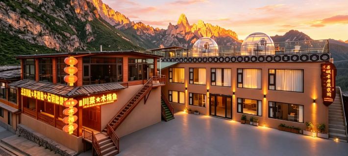 Shicheng Ancient Residence | Guanxi Pavilion Sunrise Encounter Golden Mountain (Zhagana Scenic Area) Отели в г. Диебу