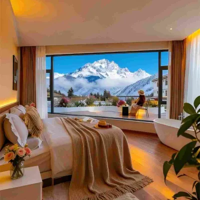 雲景棲谷丨 Luxury・360° 全景日照金山・空中花園・設計師觀景美宿 束河古鎮附近的飯店