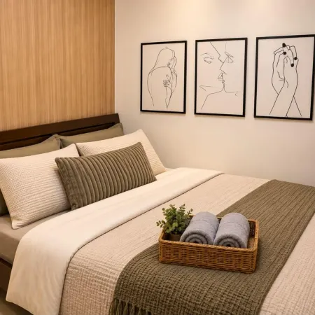 Grey & Wood 1BR w/ Pool View | Shore 2 Near MOA