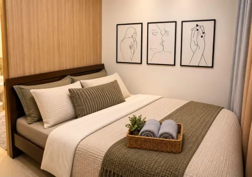 Grey & Wood 1BR w/ Pool View | Shore 2 Near MOA - Infinity Pools