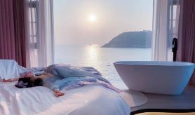 Haikuoyunshen·Super first-line sunrise sea view pool holiday villa (Xiaowushitang Branch)