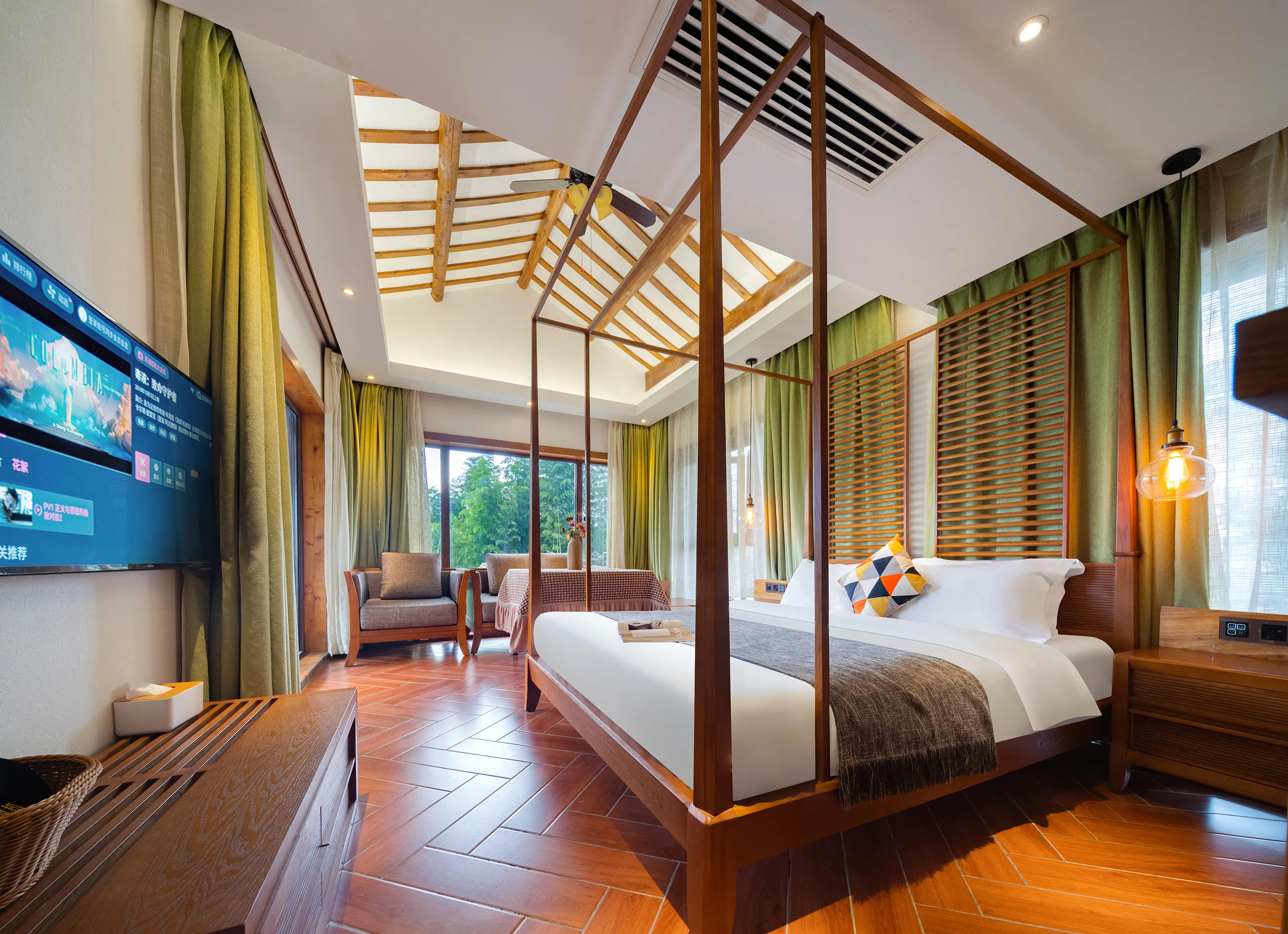 Zhangjiajie Ldyllic Pondside Timber Lodge Rooms Photos