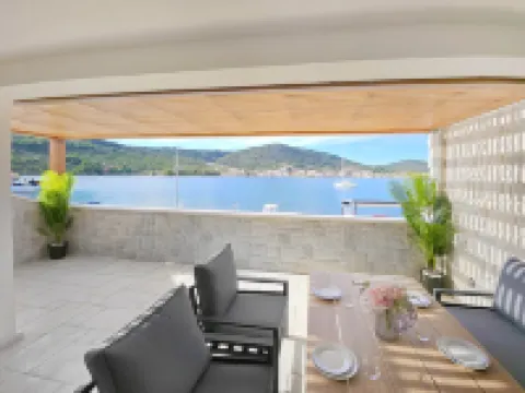 Seafront villa Kupinica with private indoor Pool