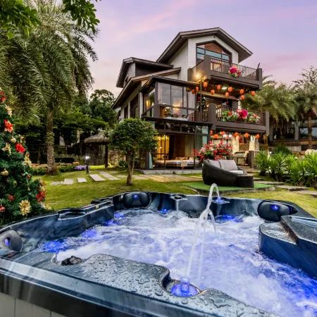 Island lakeside villas throughout the territory