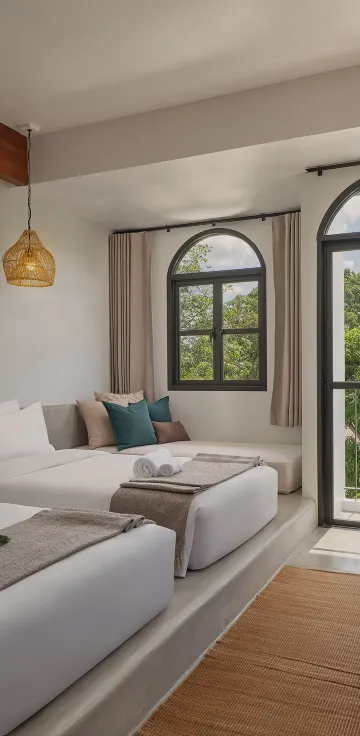 สตูดิโอสีเขียวเตียงแฝด