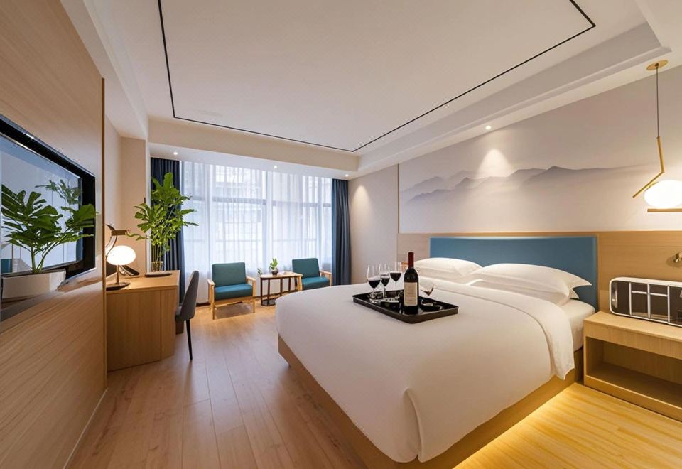 청두 황위 국제 호텔의 깨끗하고 정돈된 객실 모습