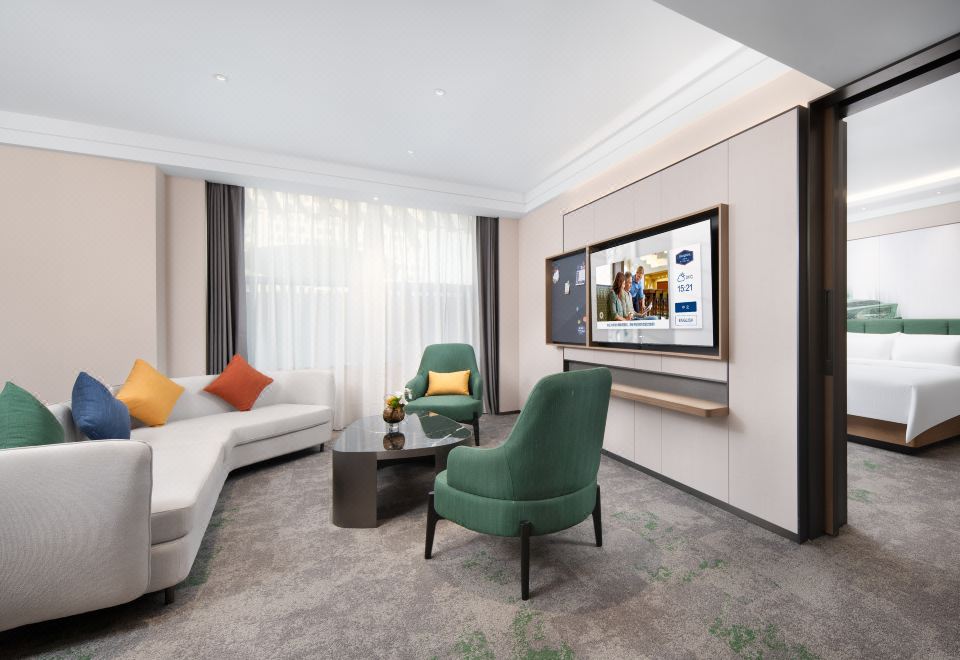 햄튼 바이 힐튼 다롄 하이테크 존의 침실 모습