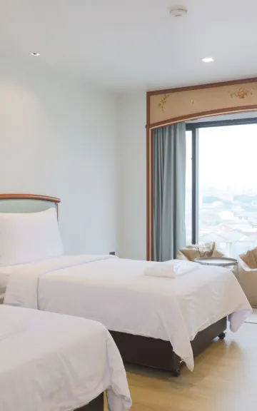 ห้องดีลักซ์ทันสมัย เตียงแฝด