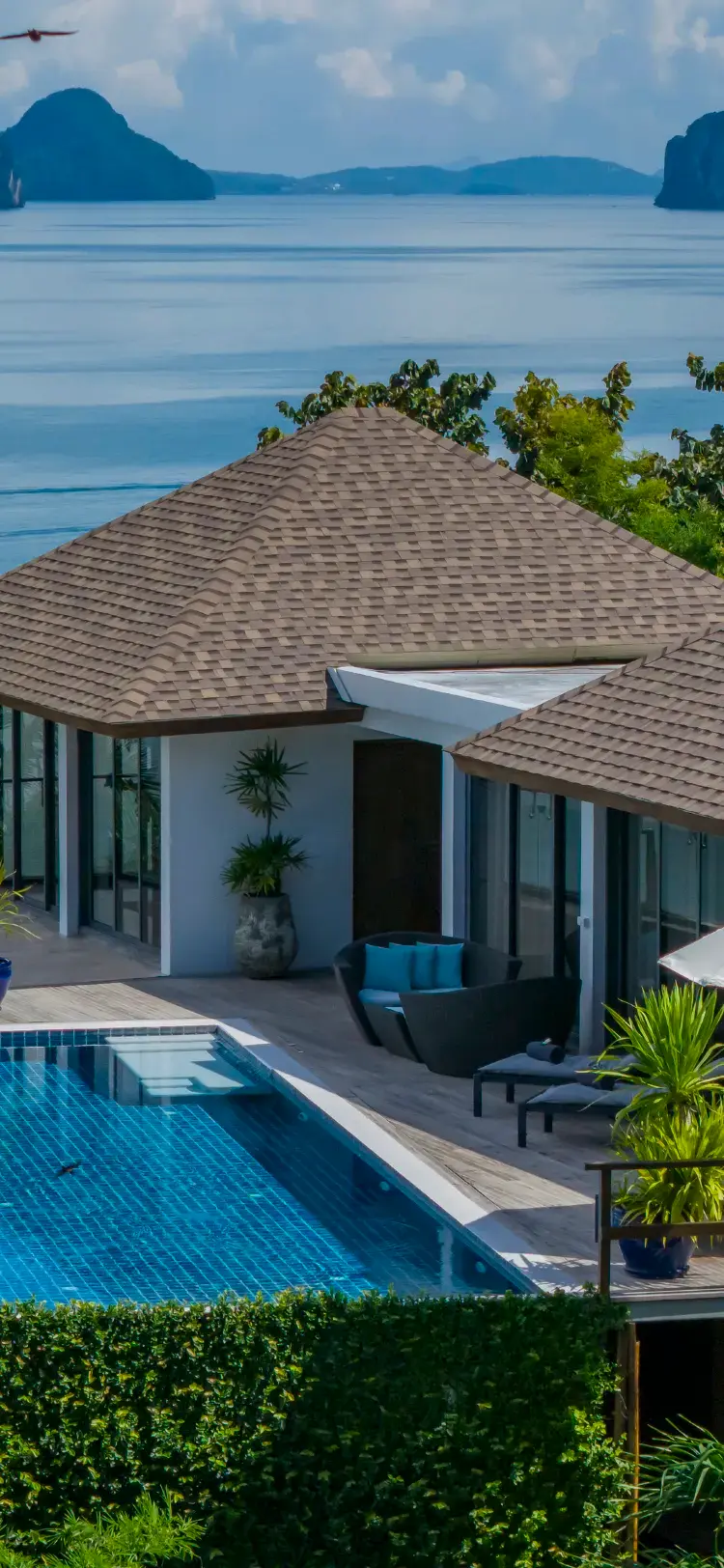 วิลลาบนยอดเขาพร้อมสระว่ายน้ำ