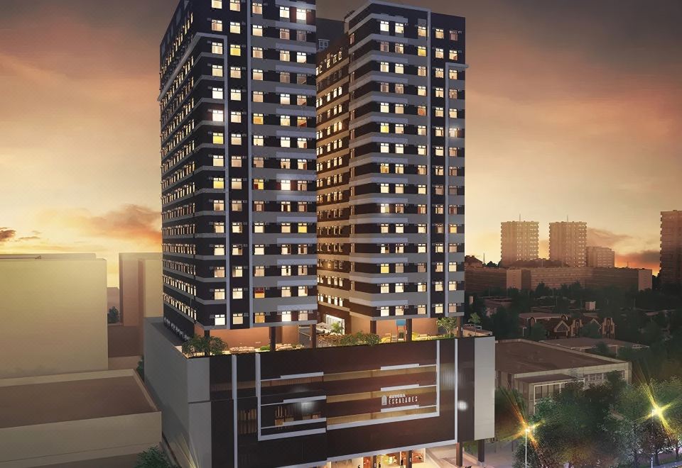 Home me Suites at Aurora Escalades Cubao의 깔끔한 객실 모습