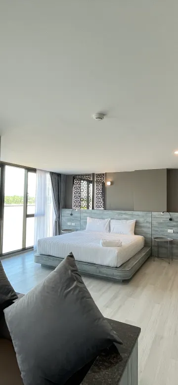 ห้องดีลักซ์ เตียงใหญ่ 1 เตียงวิวแม่น้ำ พร้อมระเบียง