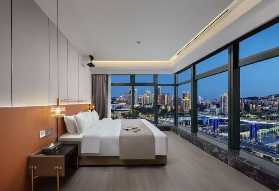 완자쉬안 호텔의 깔끔하고 현대적인 로비 전경