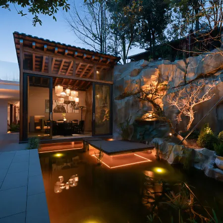 Overlooking Stream · Mountain Secret Retreat | Luxury Private Hot Spring Quiet Courtyard Resort