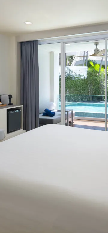 ห้องพรีเมียมที่เข้าถึงสระว่ายน้ำได้ 1 เตียงคิงไซส์