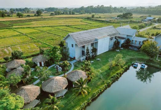 두왈 호텔 주변 논밭 풍경