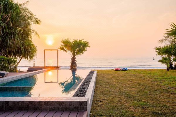 Beachfront Tranquil Stylish 3BR Private Pool Villa - VVH55(พูลวิลล่าส่วนตัวริมชายหาดอันเงียบสงบมีสไตล์ 3 ห้องนอน - VVH55)_1