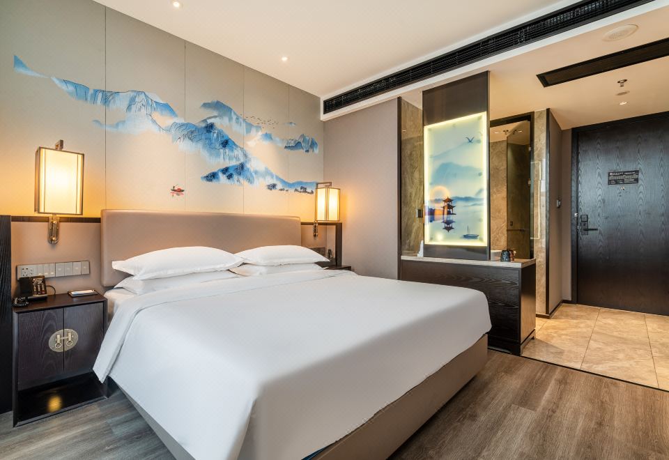 항저우 야경과 인근 거리